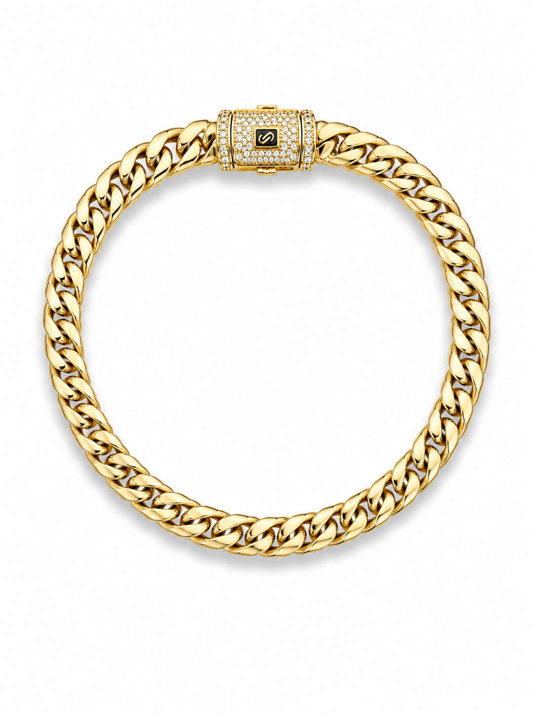 PULSA CUBANA PREMIUM 7 MM × 19 CM | ACERO INOXIDABLE CON BAÑO DE ORO 14K ✨