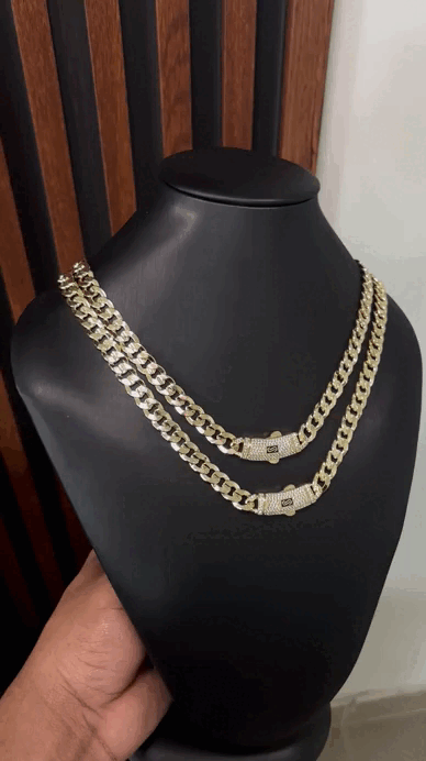 CADENA CUBANA PREMIUM 8 MM × 50 CM | ACERO INOXIDABLE CON BAÑO DE ORO 14K ✨