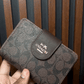 MEDIUM CORNER ZIP WALLET IN SIGNATURE CANVAS - BROWN