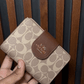 MEDIUM CORNER ZIP WALLET IN SIGNATURE CANVAS - BEIGE