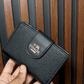MEDIUM CORNER ZIP WALLET IN SIGNATURE CANVAS - BLACK