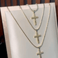CADENA ICE CHAIN + CRUCIFIJO GRANDE - 50 O 60 CM
