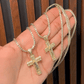 CADENA ICE CHAIN + CRUCIFIJO GOLD - 50 O 60 CM