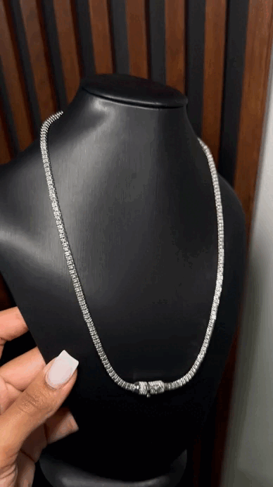 CADENA ICE CHAIN WHITE GOLD - 55 CM