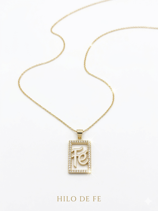 CADENA FÉ 🙏✨ - ACERO INOXIDABLE CON BAÑO DE ORO 18K