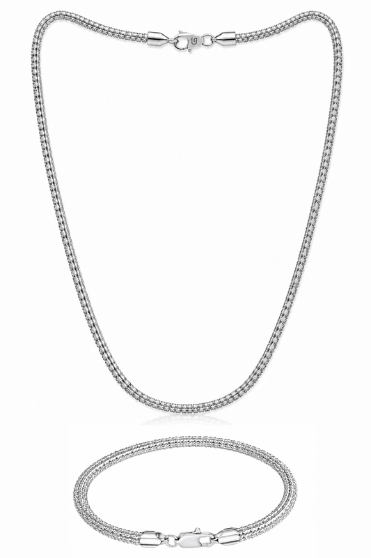 COMBO CADENA - GUILLO ICE CHAIN WHITE GOLD 14k