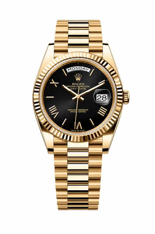 DAYDATE PRESIDENTE DORADO CARA NEGRA ROMAN DIAL  - AAA