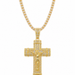CADENA ICE CHAIN + CRUCIFIJO GOLD - 50 O 60 CM