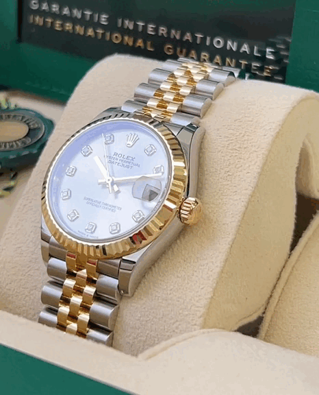 DATEJUST DOBLE TONO FONDO PLATEADO DIAMOND DIAL AAA