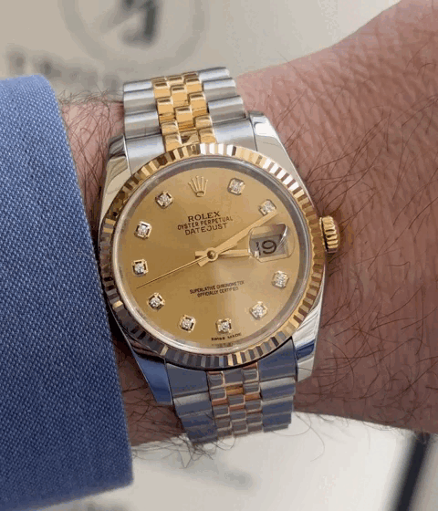 DATEJUST DOBLE TONO FONDO DORADO DIAMOND DIAL AAA