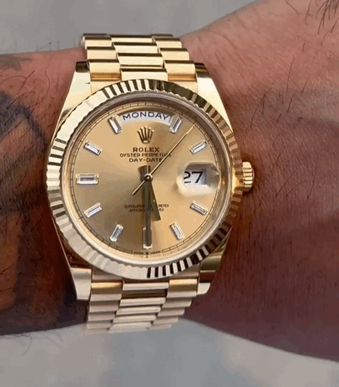 DAYDATE PRESIDENTE DORADO CARA DORADA DIAMOND - AAA