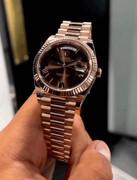 DAYDATE PRESIDENTE ROSE GOLD CHOCOLATE - AAA