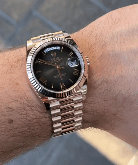 DAYDATE PRESIDENTE ROSE GOLD CHOCOLATE BLACK DIAL - AAA