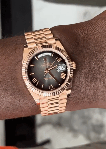 DAYDATE PRESIDENTE ROSE GOLD CHOCOLATE BLACK DIAL - AAA