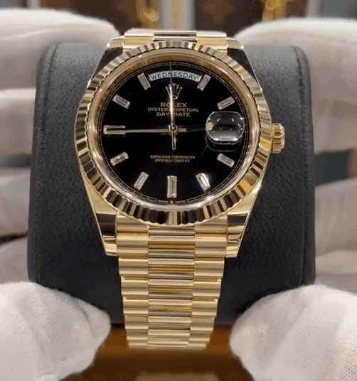 DAYDATE PRESIDENTE DORADO CARA NEGRA DIAMOND - AAA
